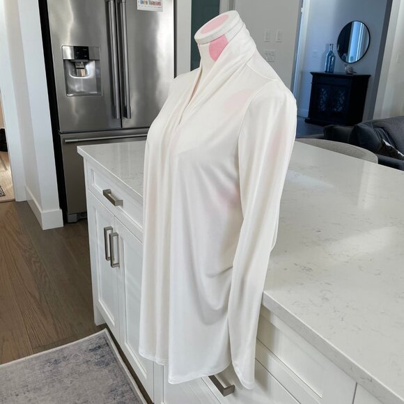 Tilley Canada Long Sleeve Open Front Poly Blend Neutral Cardigan Cream Sz S - Picture 3 of 10